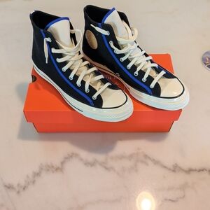 Size 10- Converse Chuck 70 High Top - Black/Egret/Blue Flame - A05625C